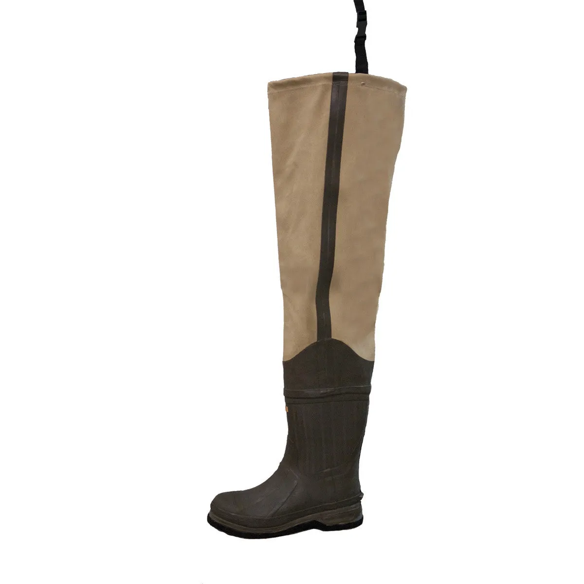 Frogg Toggs Mens Khaki Bull Frogg 3-Ply Canvas Felt Hip Waders