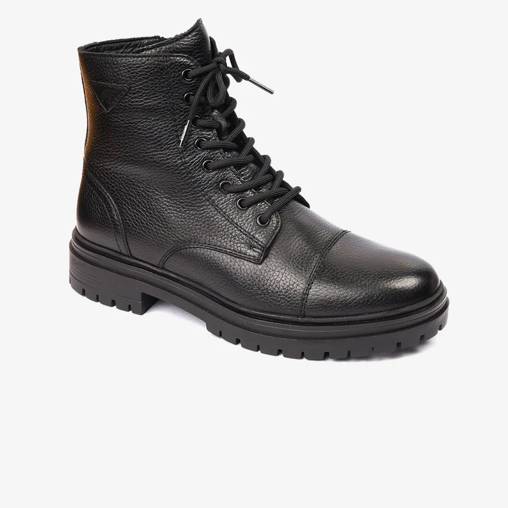 Greyder Men's Military Style Boots In Black