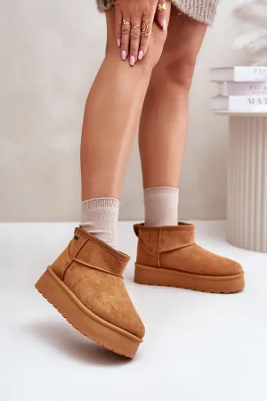 Low brown snow boots