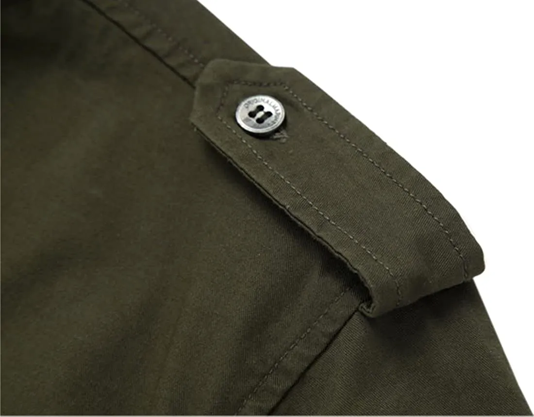 Men's Military Navy Blue Button Down Short Sleeve Tactical Shirt