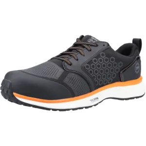 Timberland Pro Reaxion Black/Orange Mens Synthetic   Textile Safety Trainers